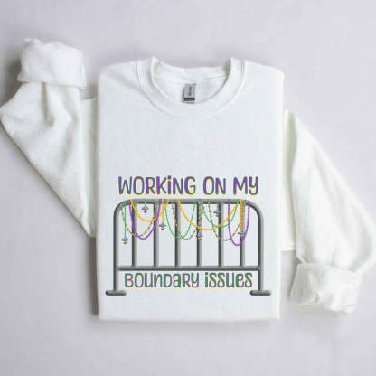 Barricade Boundary Issues Mardi Gras Sweatshirt-carlalin