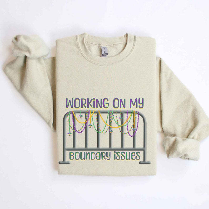 Barricade Boundary Issues Mardi Gras Sweatshirt-carlalin