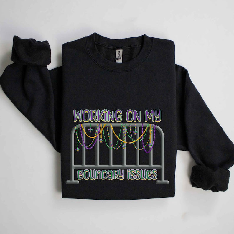 Barricade Boundary Issues Mardi Gras Sweatshirt-carlalin