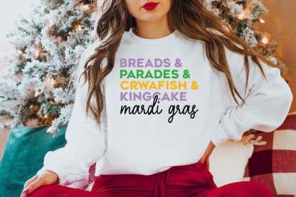 Beads Parades Crawfish Kingcake Mardi Grag Sweater-carlalin