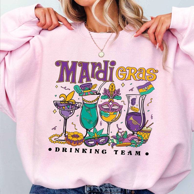 Mardi Gras Drinking Sweatshirts-carlalin