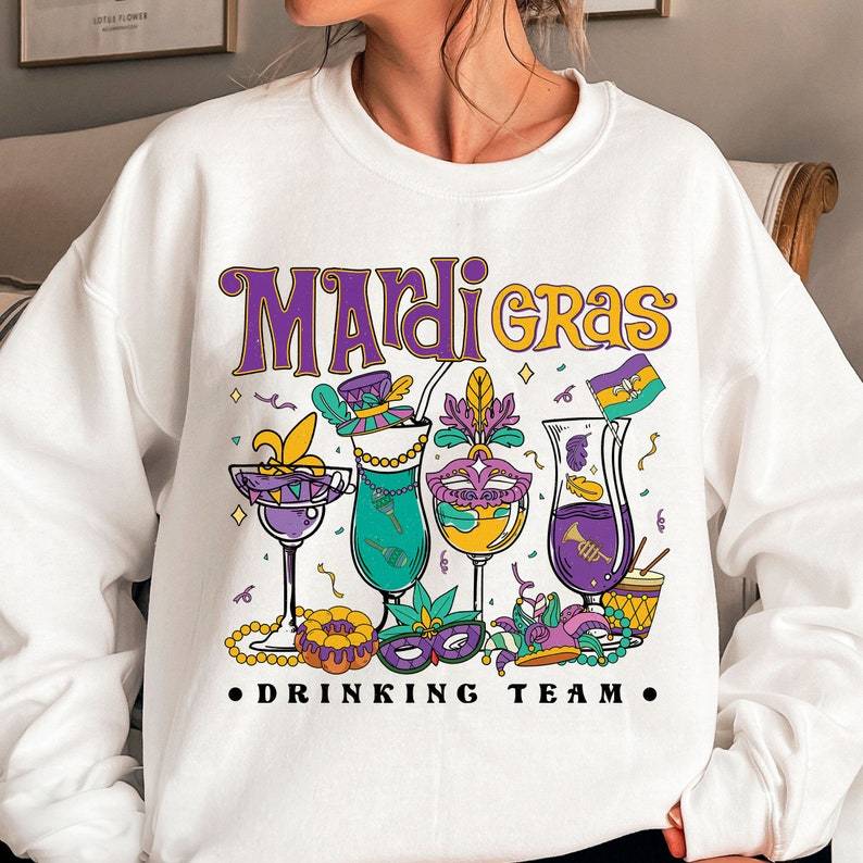 Mardi Gras Drinking Sweatshirts-carlalin