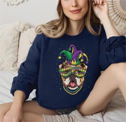 Mardi Gras Dog Sweatshirt-carlalin