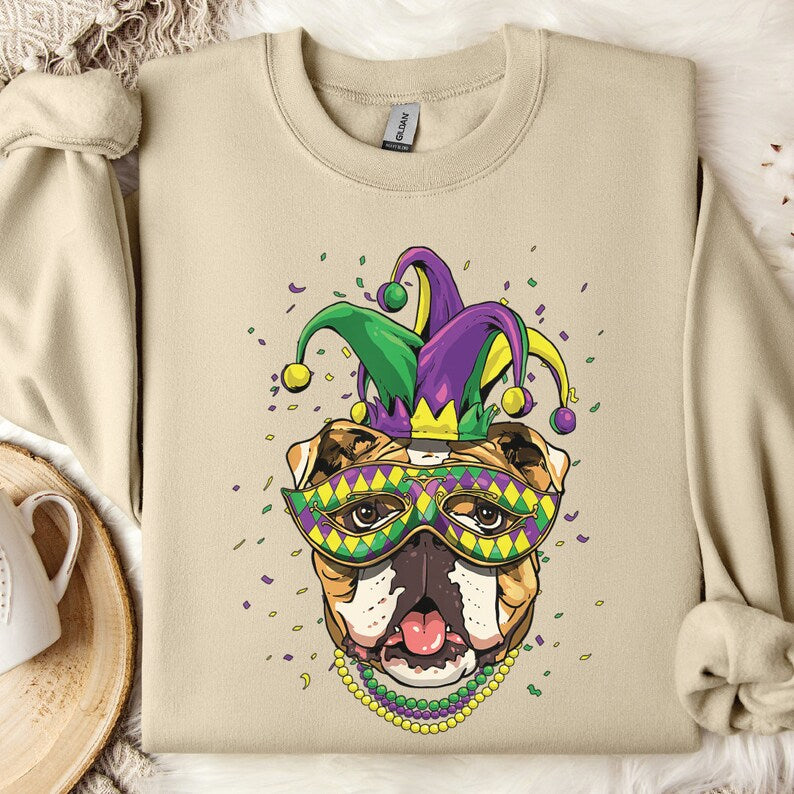 Mardi Gras Dog Sweatshirt-carlalin
