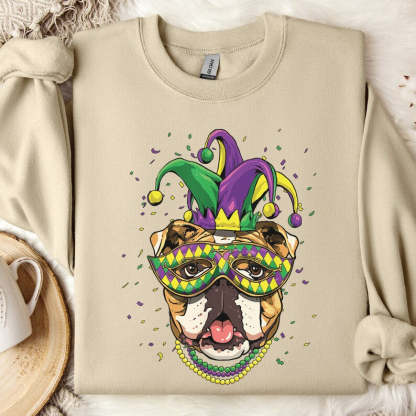 Mardi Gras Dog Sweatshirt-carlalin