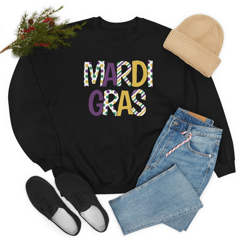 Boutique style Mardi Gras Sweatshirt-carlalin