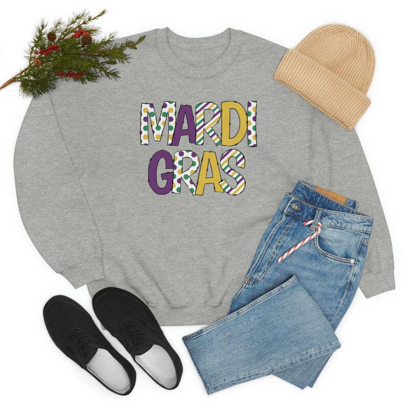 Boutique style Mardi Gras Sweatshirt-carlalin