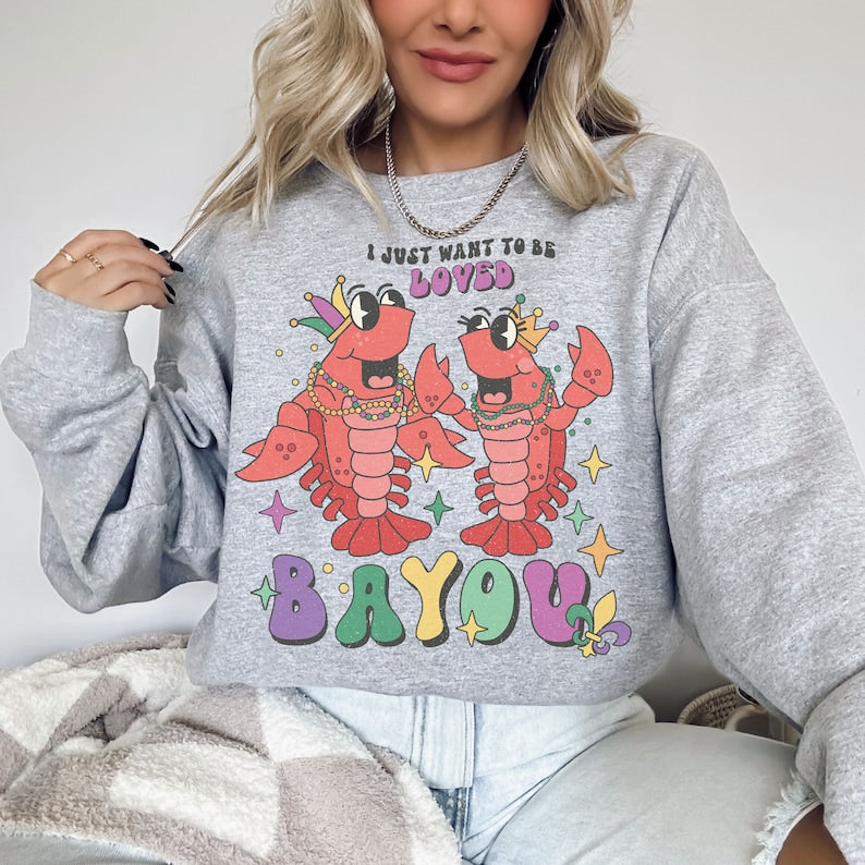 I Just Want to Be Loved Bayou Mardi Gras T-Shirt-carlalin