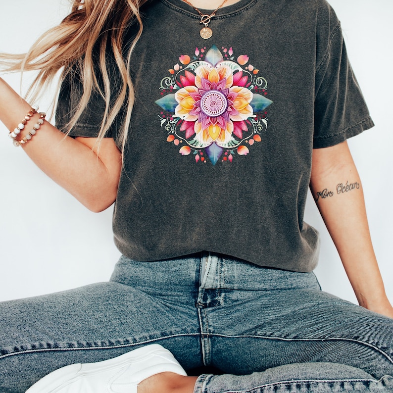 Watercolor mandala shirt