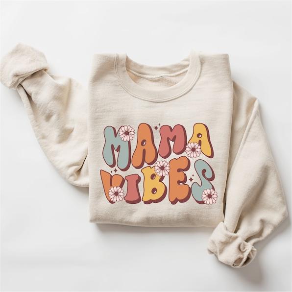 Checkered Retro Mama Sweatshirt