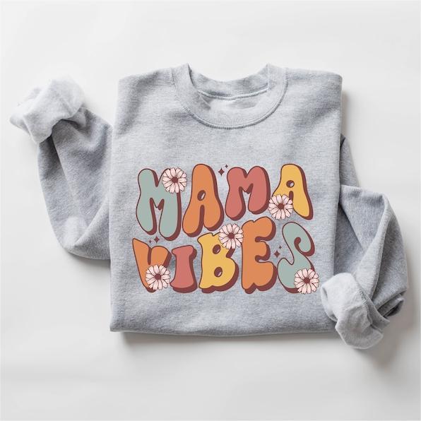 Checkered Retro Mama Sweatshirt