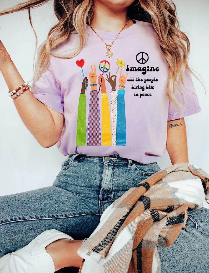 Imagine All The People Living Life In Peace T-Shirt