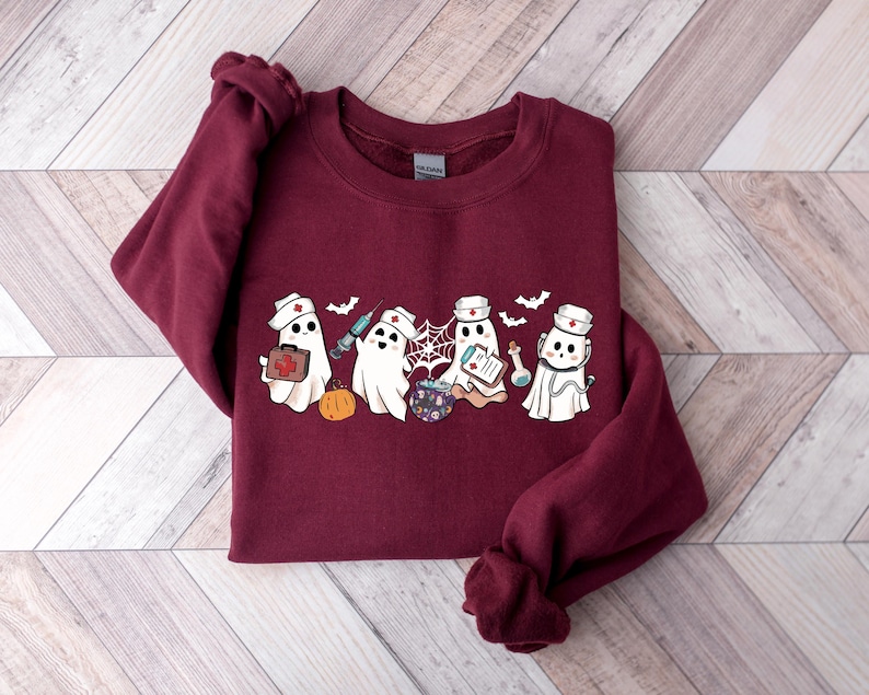 Halloween Ghost Nurse Sweatshirt