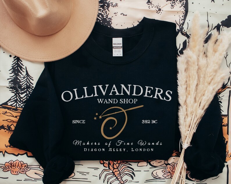 Ollivander's Wand Shop Embroidered Sweatshirt-carlalin