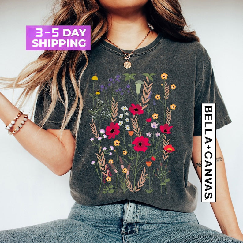 Flower Shirts Aesthetic Wild Flower Shirt-carlalin