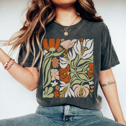 Boho Wildflowers Shirt Vintage Floral Tee-carlalin