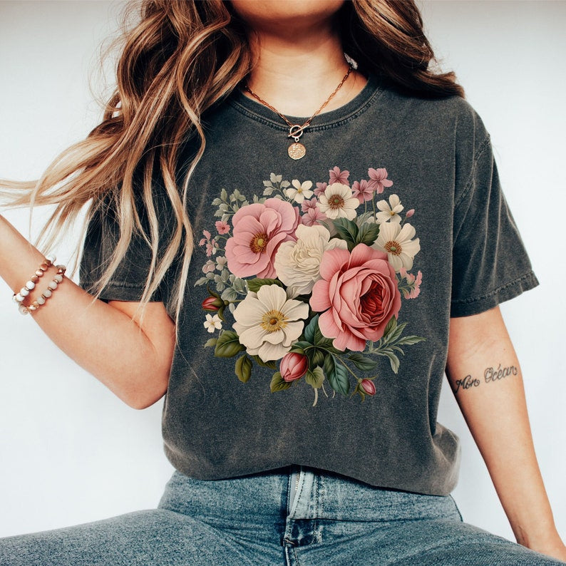 Boho Wildflowers Cottagecore Shirt Floral Shirt-carlalin