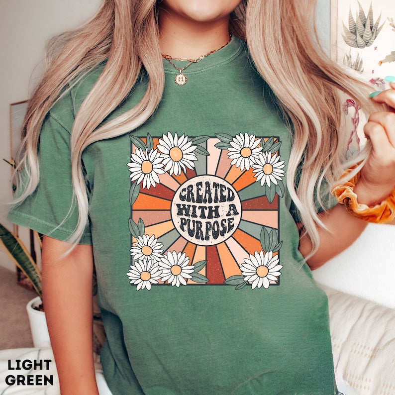 Here Comes the Sun Boho Flower T-Shirt-carlalin