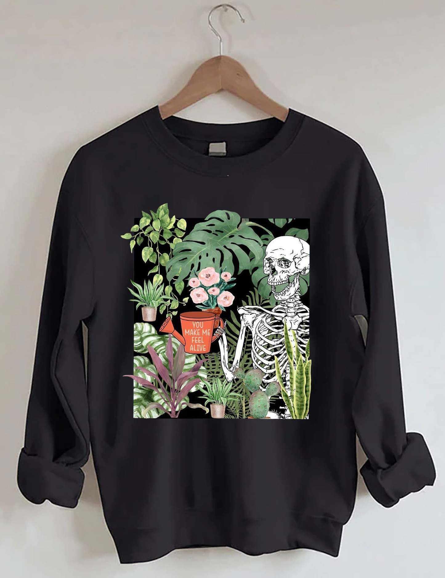 You Make Me Feel Alive Plant Sweatshirt-carlalin
