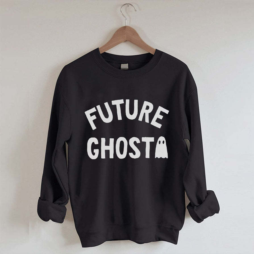 Future Ghost Black Crewneck Sweatshirt-carlalin