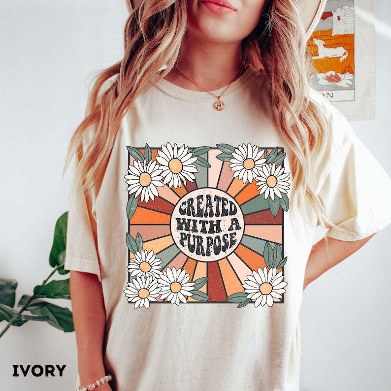 Here Comes the Sun Boho Flower T-Shirt-carlalin