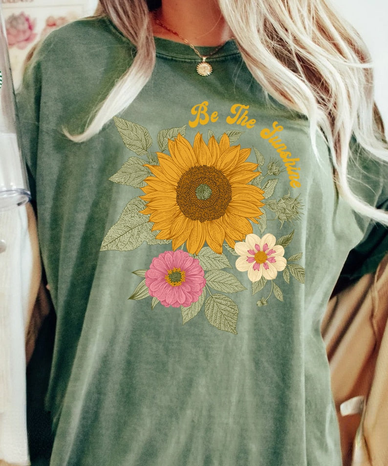 Sunflower Shirt Comfort Colors Floral Tee-carlalin