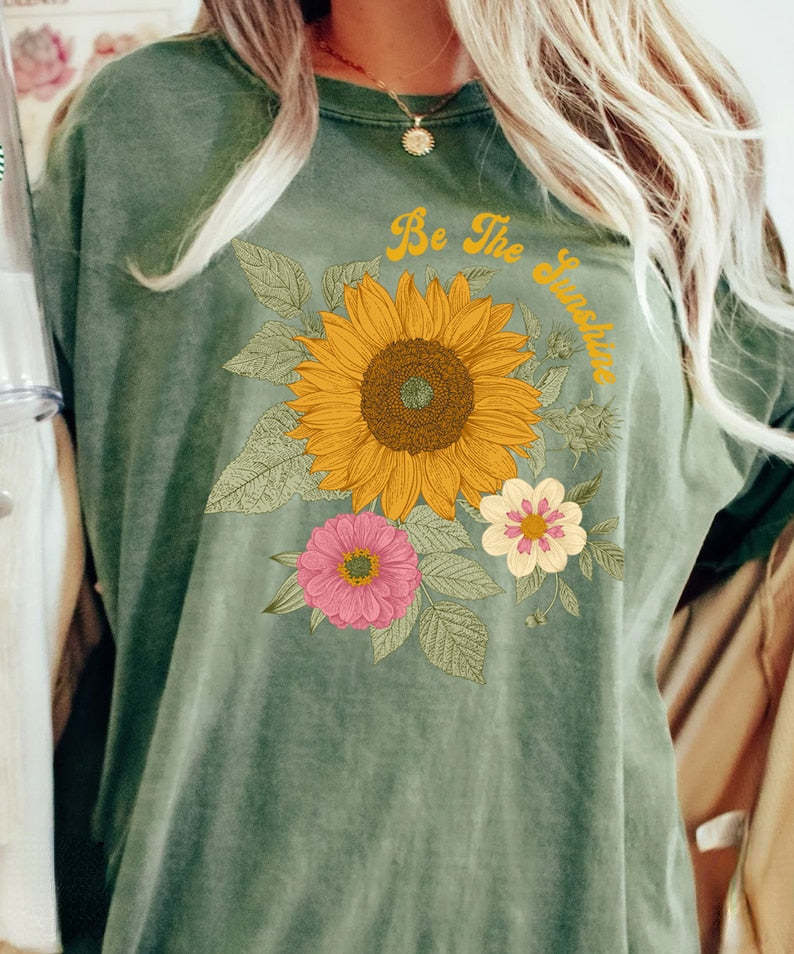 Sunflower Shirt Comfort Colors Floral Tee-carlalin