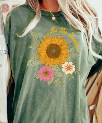 Sunflower Shirt Comfort Colors Floral Tee-carlalin