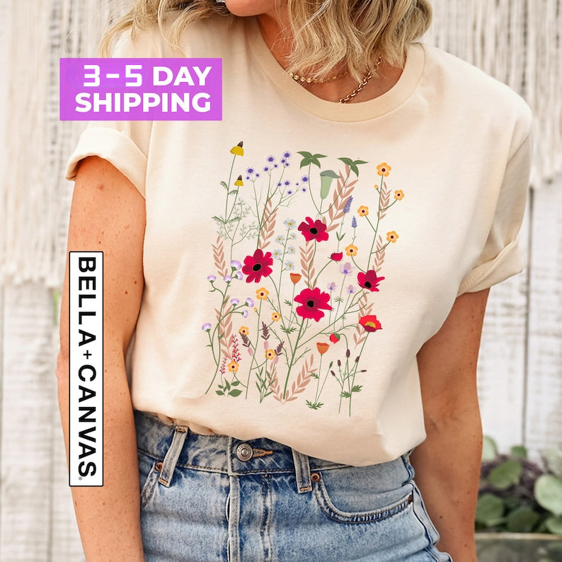 Flower Shirts Aesthetic Wild Flower Shirt-carlalin