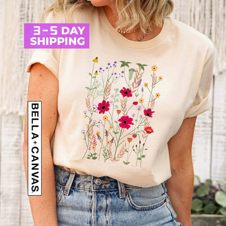 Flower Shirts Aesthetic Wild Flower Shirt-carlalin