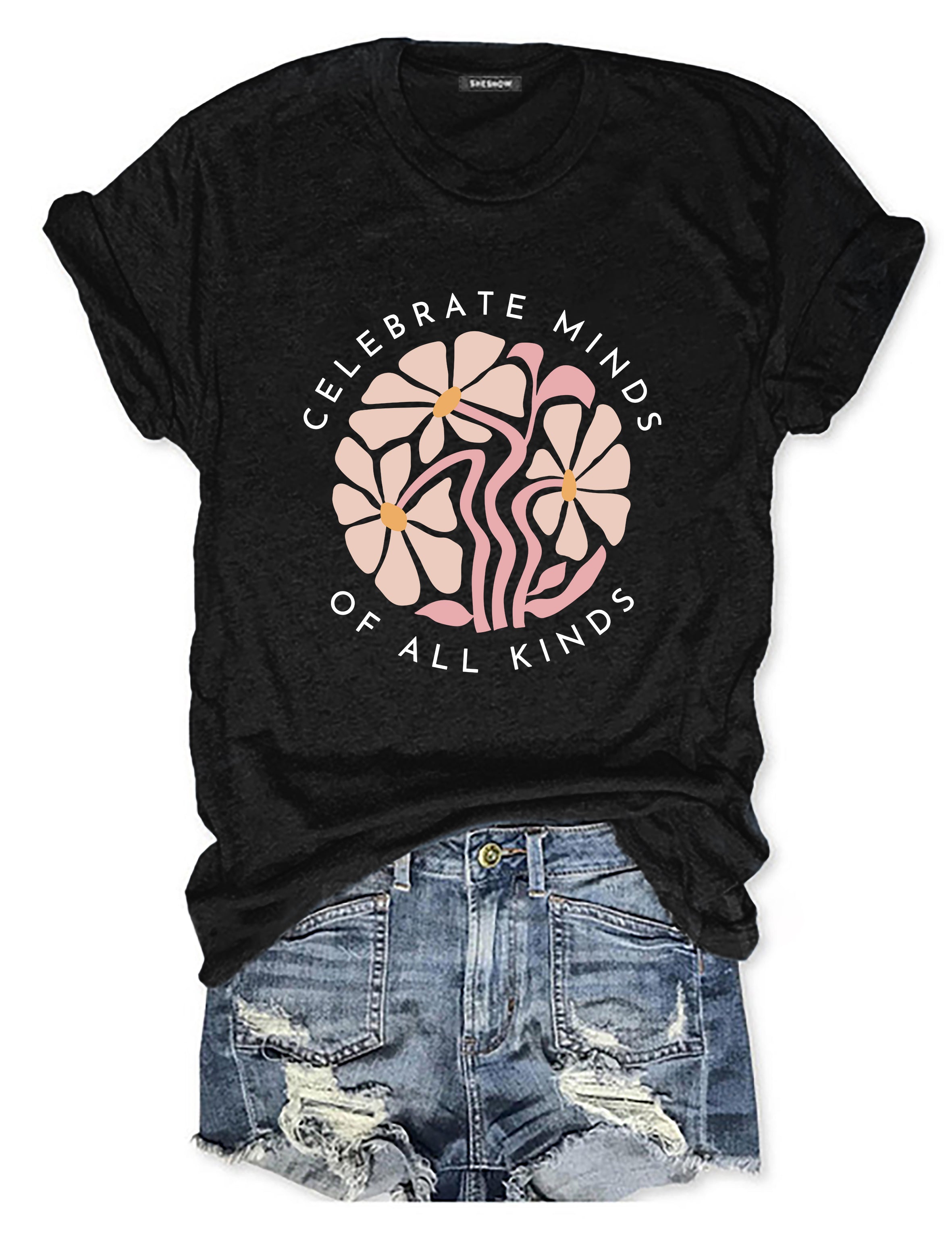 Celebrate Minds of All Kinds T-shirt-carlalin
