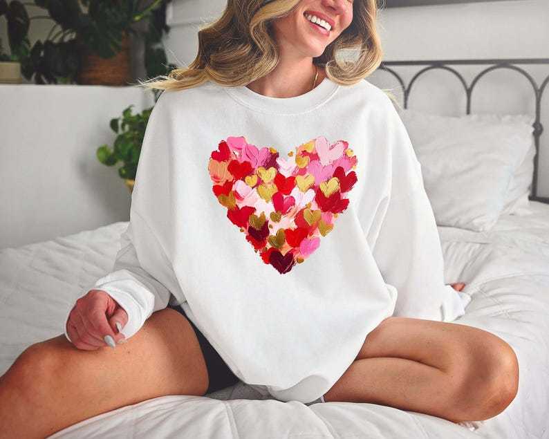 Valentine's Day heart shaped sweatshirt