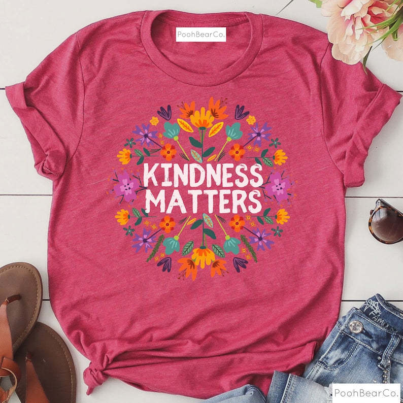 Kindness Matters Tshirt Boho Floral Be Kind Tee-carlalin