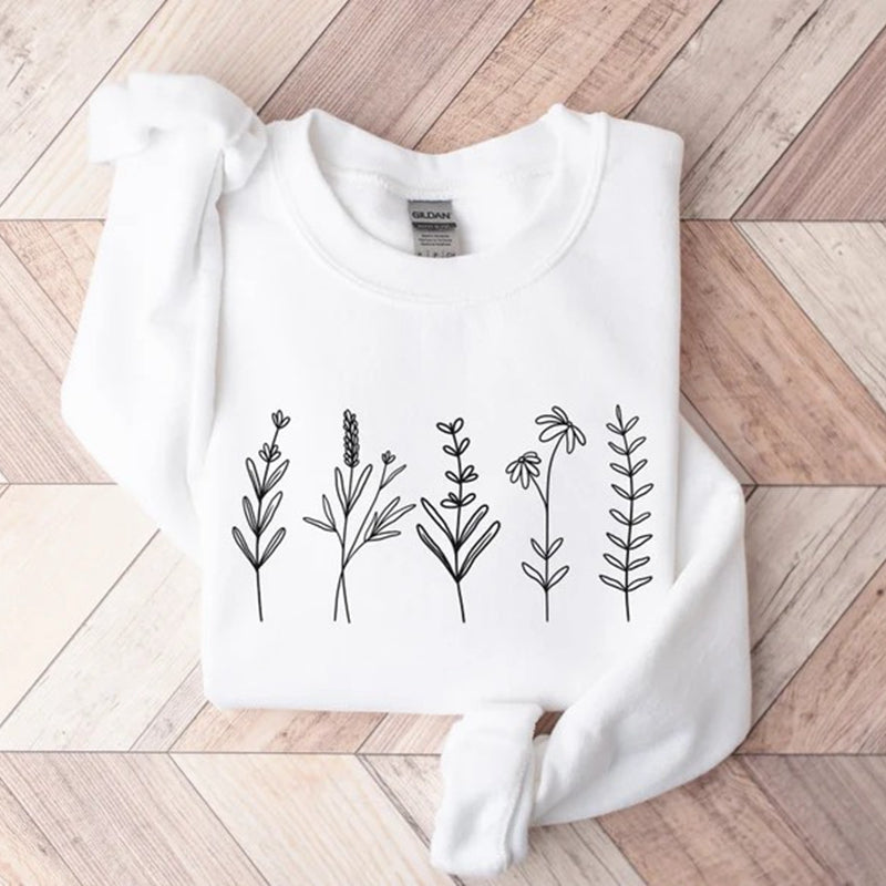 Wildflower Sweatshirt Gift for Plant Lover-carlalin