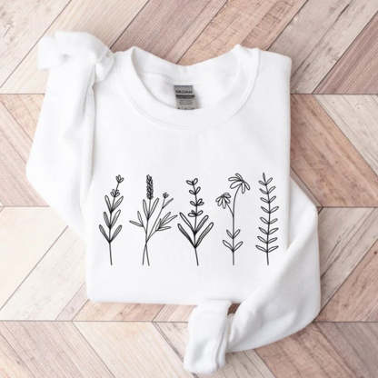 Wildflower Sweatshirt Gift for Plant Lover-carlalin