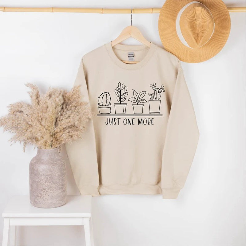 Just One More Plant, Plant Lover, Plant Sweatshirt-carlalin