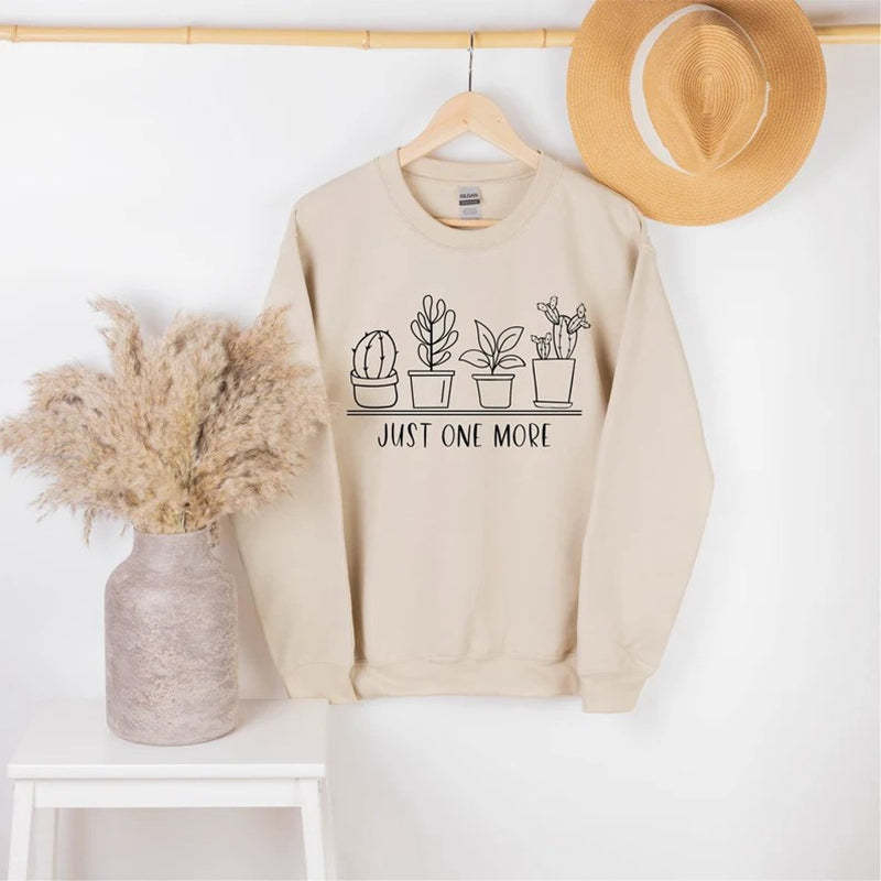 Just One More Plant, Plant Lover, Plant Sweatshirt-carlalin