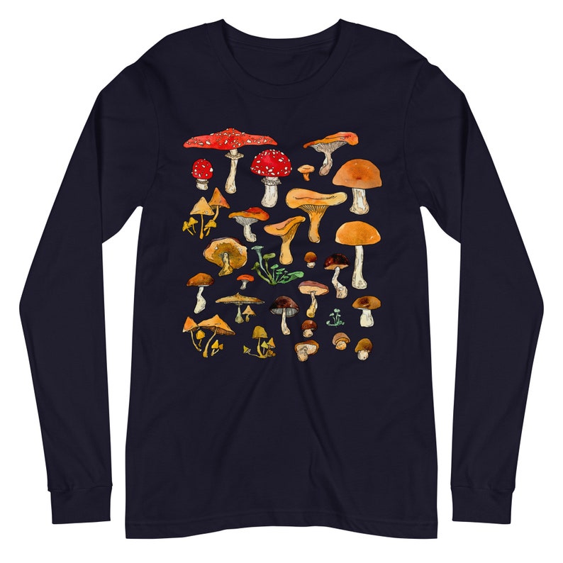 Forest Fungi Long Sleeve Shirt Mushrooms Tshirt-carlalin