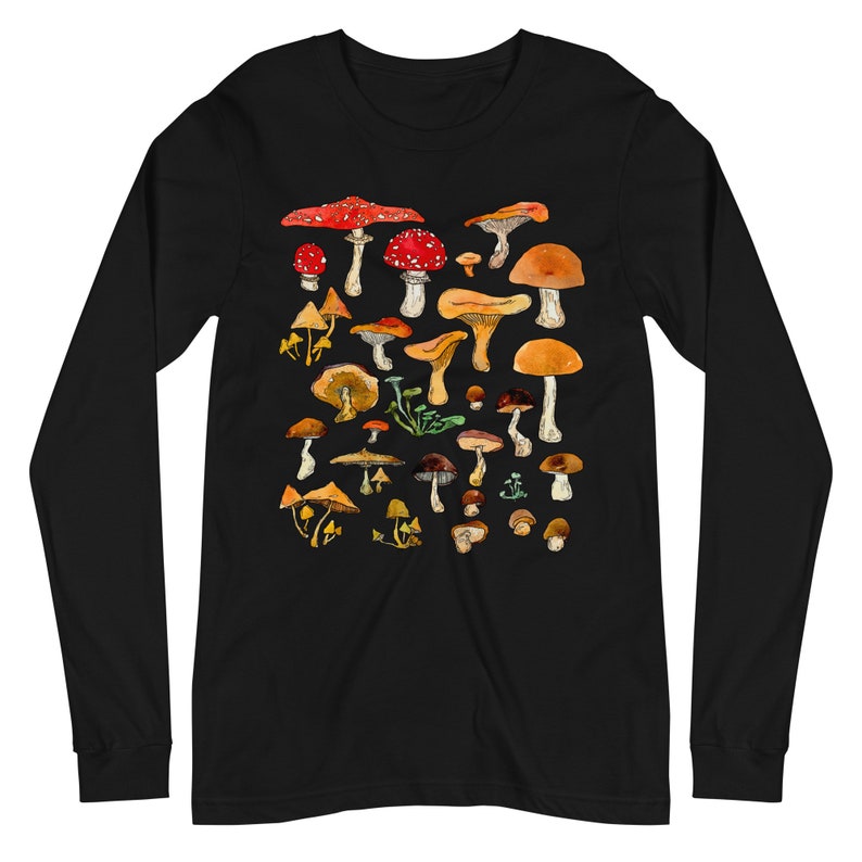Forest Fungi Long Sleeve Shirt Mushrooms Tshirt-carlalin