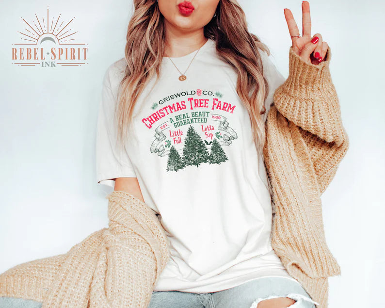 Christmas Tree Double Sided Print T-shirt