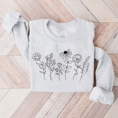 Flower Sweatshirt Botanical Wildflower Sweatshirt-carlalin
