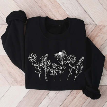 Flower Sweatshirt Botanical Wildflower Sweatshirt-carlalin