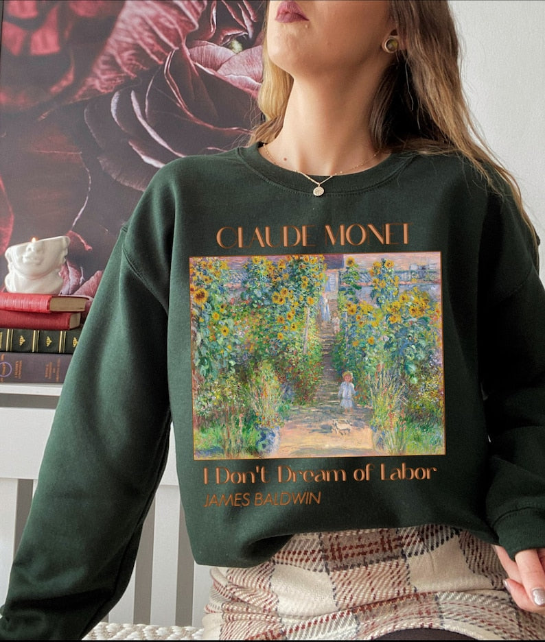 Claude Monet Sweater Artists Garden Painting Sweatshirt-carlalin