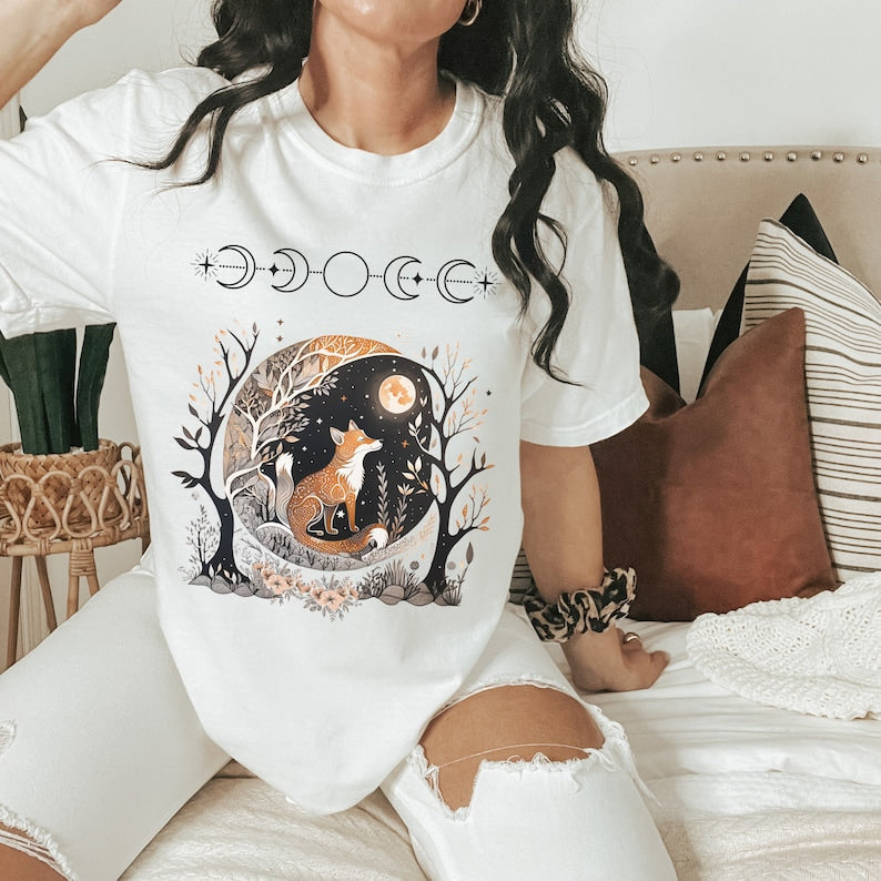 Goblincore Shirt Fox Witchy Whimsigoth T-shirt-carlalin