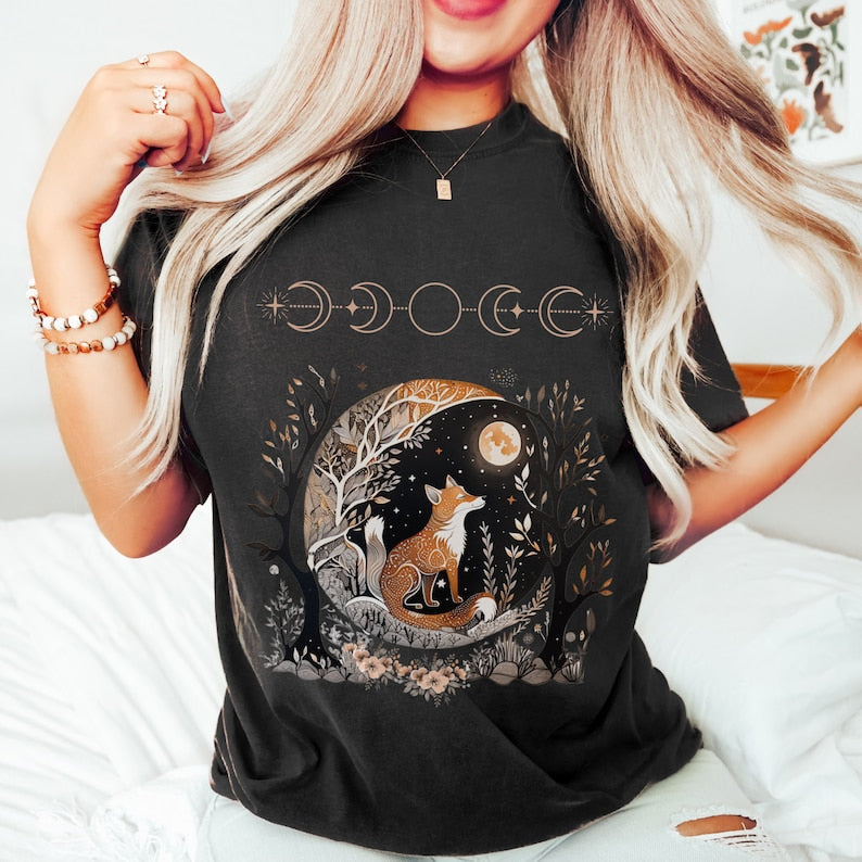 Goblincore Shirt Fox Witchy Whimsigoth T-shirt-carlalin