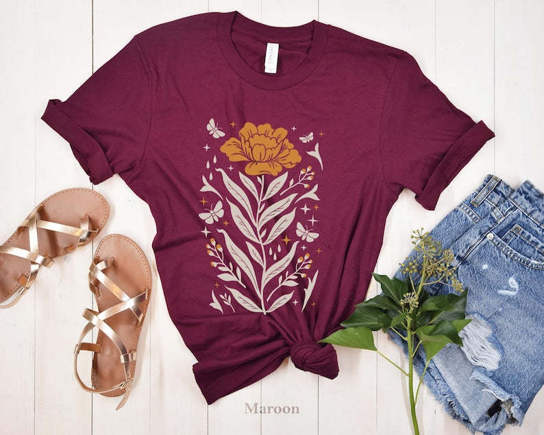 Boho Wildflowers Tshirt Boho Flowers Shirt-carlalin
