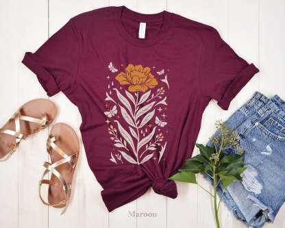 Boho Wildflowers Tshirt Boho Flowers Shirt-carlalin
