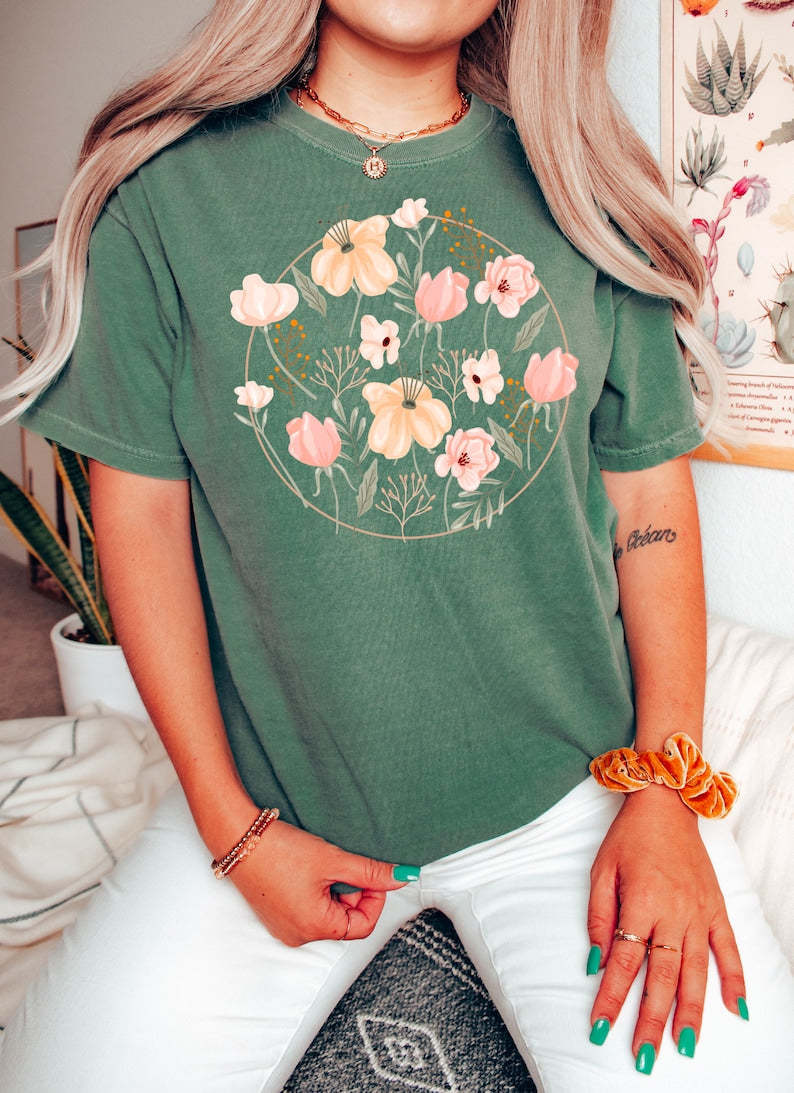 Comfort Colors Wildflower Tshirt Flower Shirt-carlalin