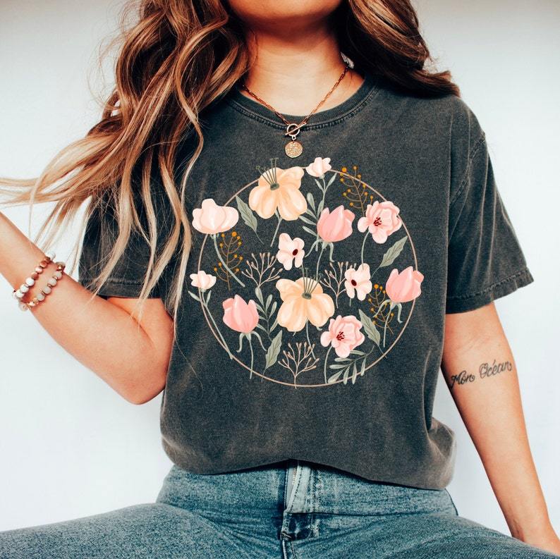 Comfort Colors Wildflower Tshirt Flower Shirt-carlalin