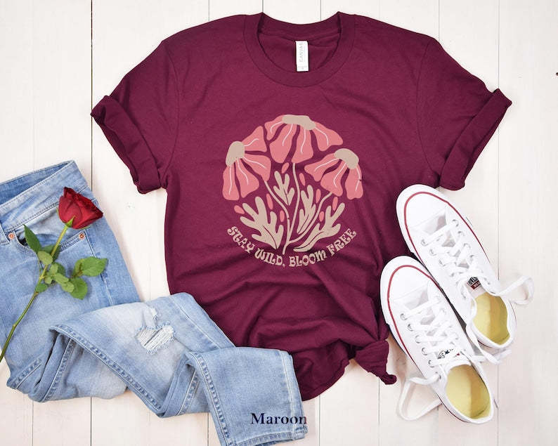 Wildflowers Shirt Boho Floral Nature Shirt-carlalin